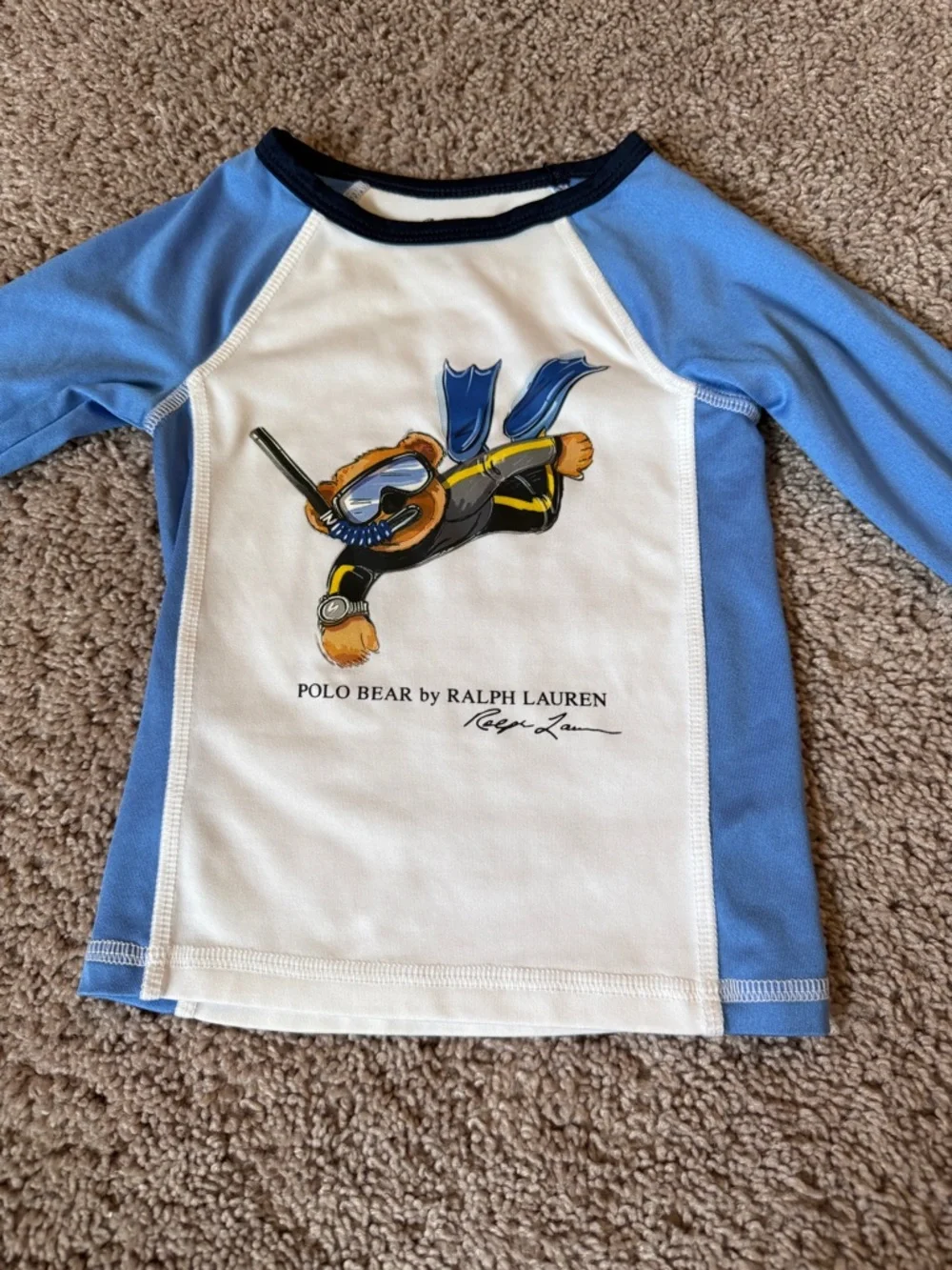 Polo Ralph Lauren boy's snorkel Polo Bear rash guard spf protection - Picture 5 of 7